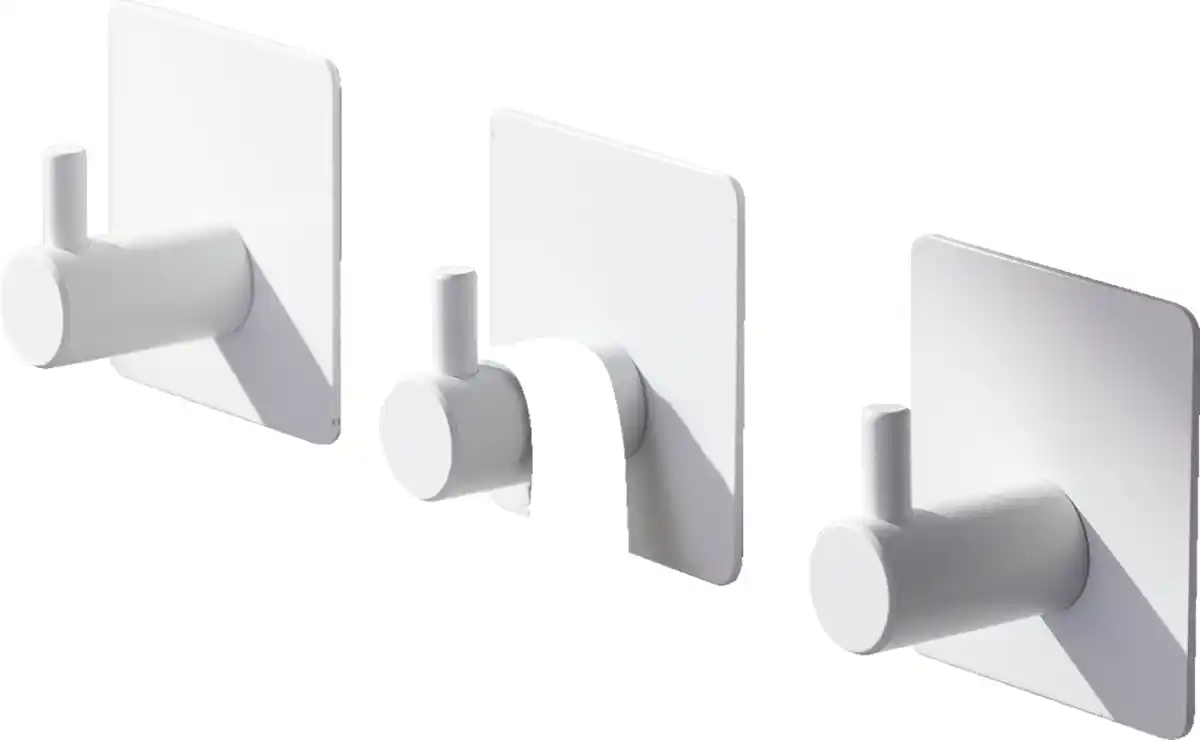 Bild 2 von IDEENWELT Selbstklebende Wandhaken 3er-Set weiß
