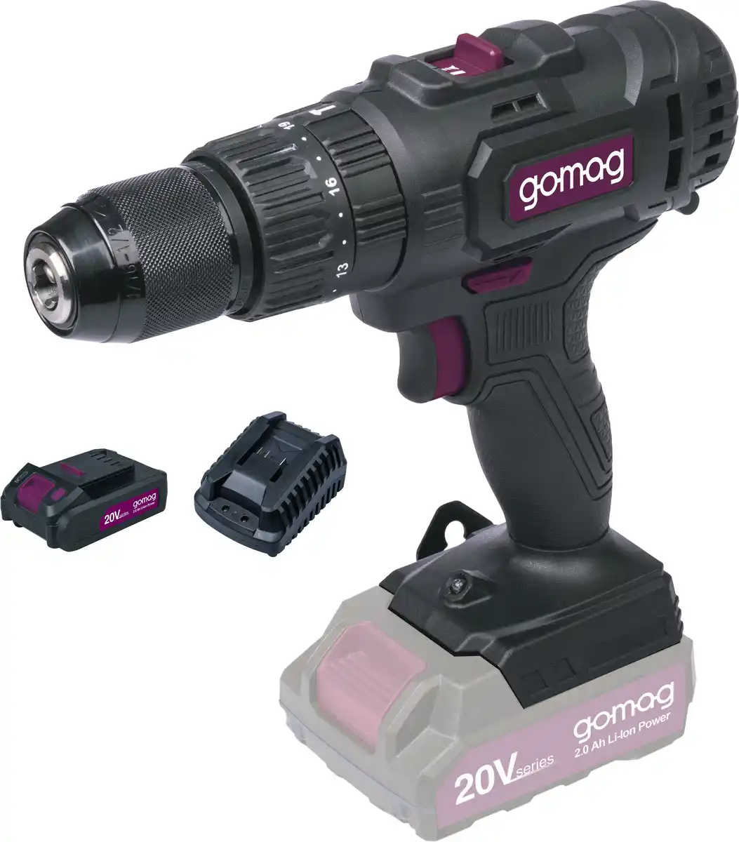 Bild 1 von Gomag Akku-Schlagbohrschrauber GO-SBS45 20 V inkl. 2 Ah Starter-Kit