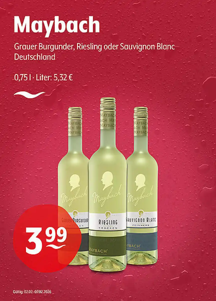 Bild 1 von Maybach Grauer Burgunder, Riesling oder Sauvignon Blanc Deutschland
