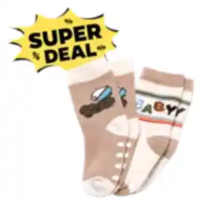 2 Paar Vollfrottee Babysocken mit ABS