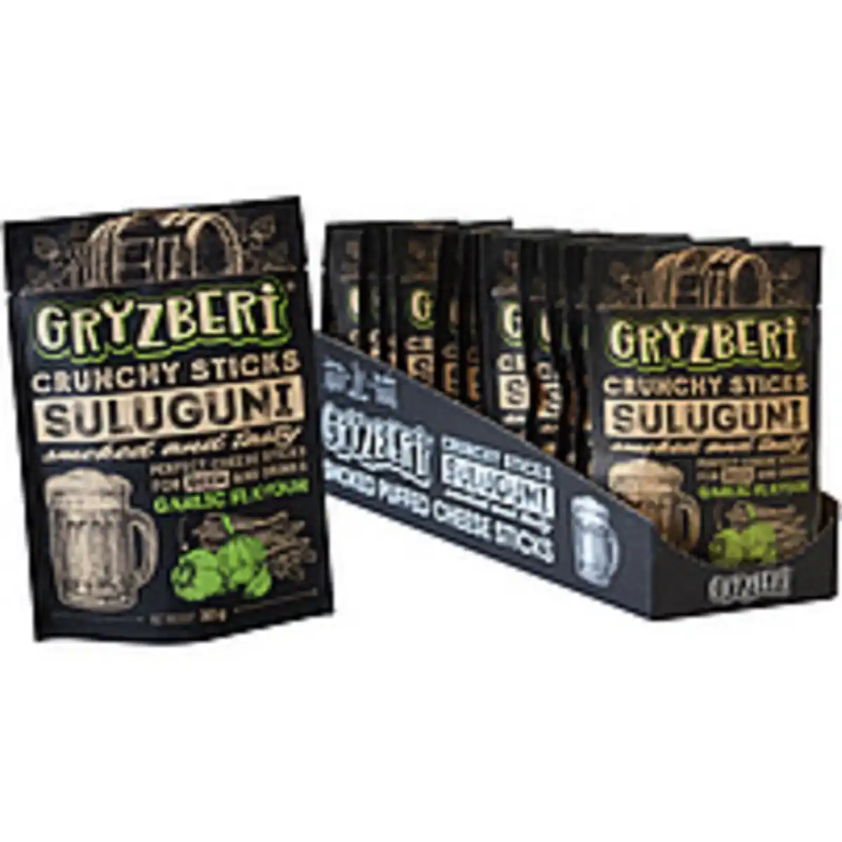 Bild 1 von "SULUGUNI" Käsestäbchen gepufft, geräuchert, mit Knoblauchge...