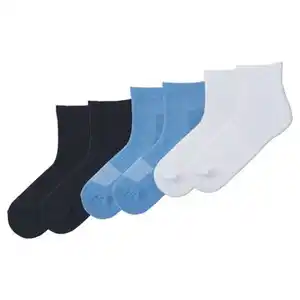 CRANE Damen-/Herren-Fitness-Socken, 3er-Pack, Ankle, Wei/Bla/Mar, 35/38