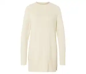 Langer Strickpullover, creme