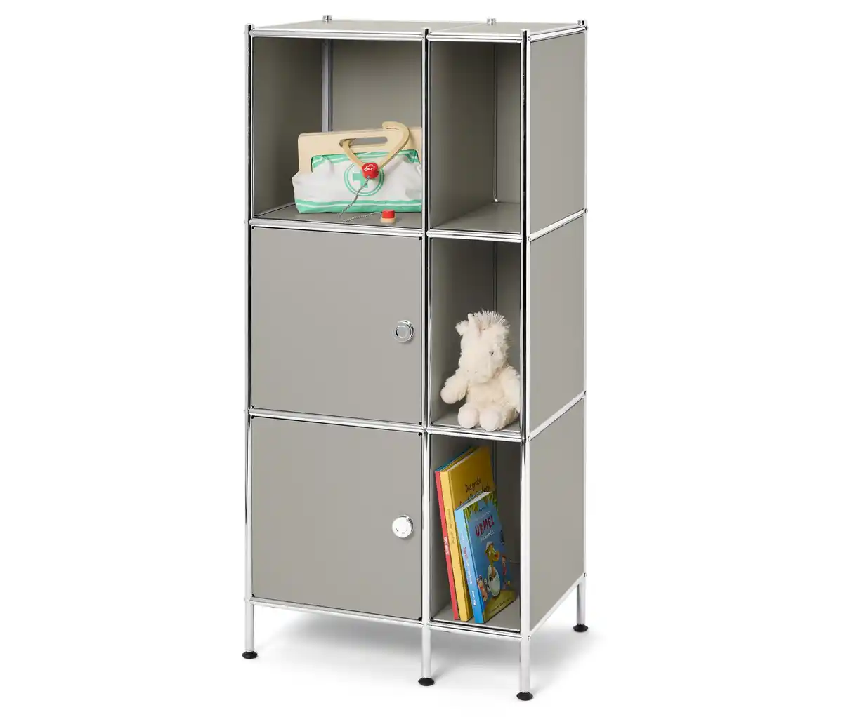 Bild 1 von Regal Metall »CN3 Kids« mit 2 Türen, hellgrau