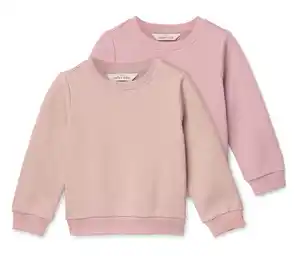 2 Kinder-Sweatshirts mit angerauter Innenseite, rosa
