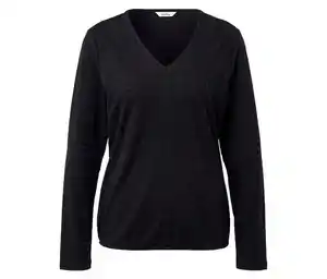 Strukturiertes Langarmshirt, schwarz