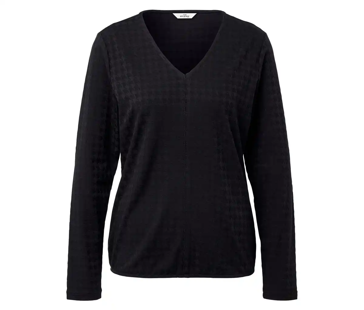 Bild 1 von Strukturiertes Langarmshirt, schwarz