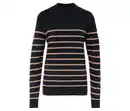 Bild 1 von Strickpullover mit Stehkragen, schwarz mit hellbraunen Streifen