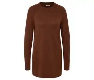 Langer Strickpullover, cognac
