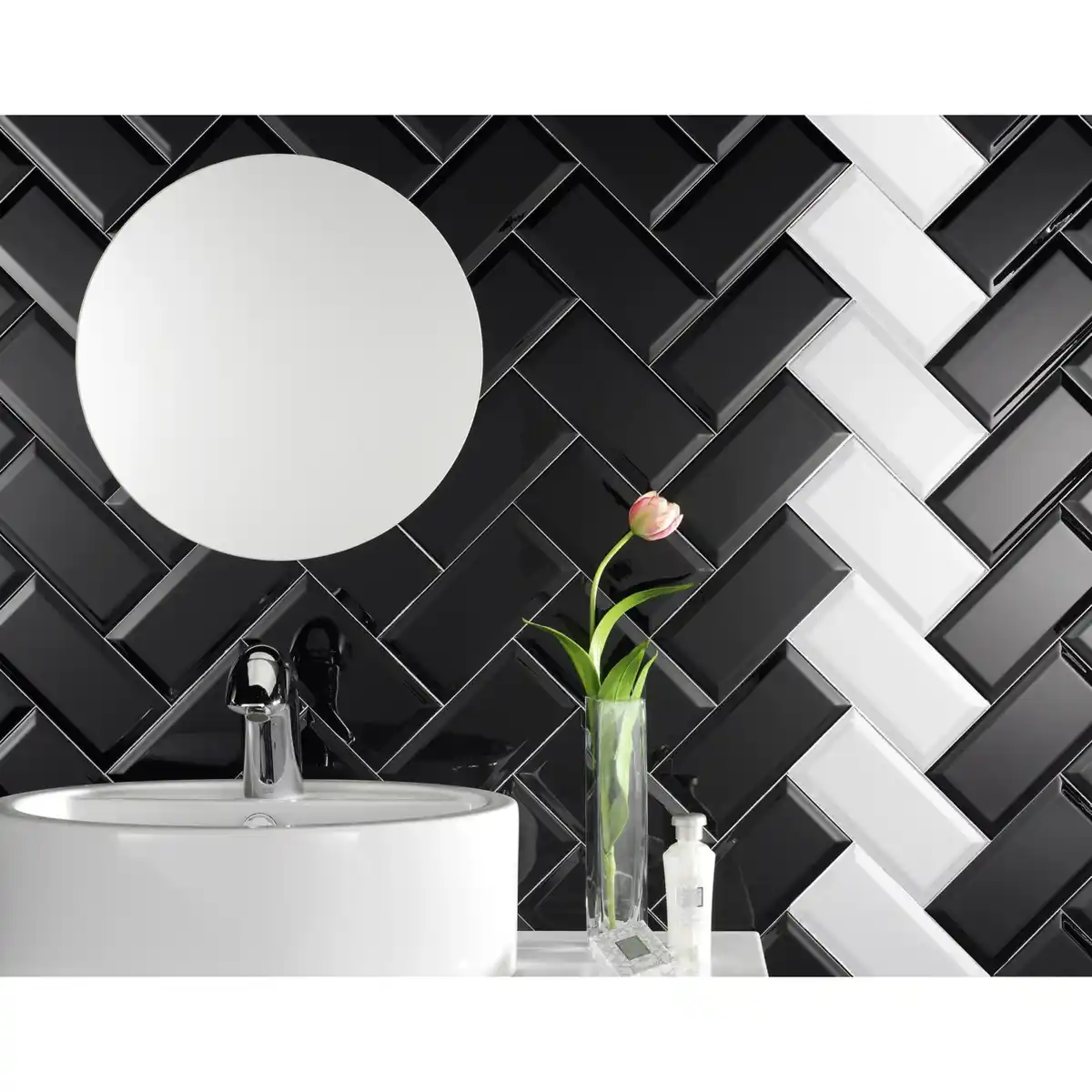 Bild 3 von Wandfliese Facette Metro Weiß glänzend glasiert 10 cm x 20 cm