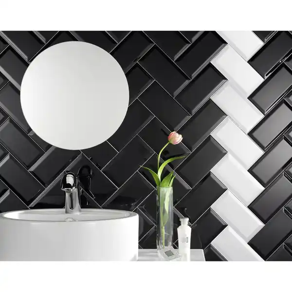 Bild 3 von Wandfliese Facette Metro Weiß glänzend glasiert 10 cm x 20 cm