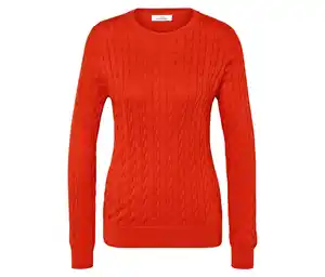 Zopfstrickpullover, orange