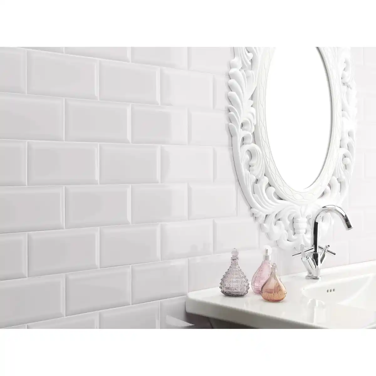 Bild 2 von Wandfliese Facette Metro Weiß glänzend glasiert 10 cm x 20 cm