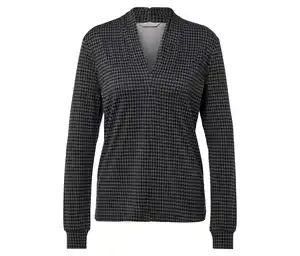 Blusenshirt mit V-Ausschnitt, Hahnentritt