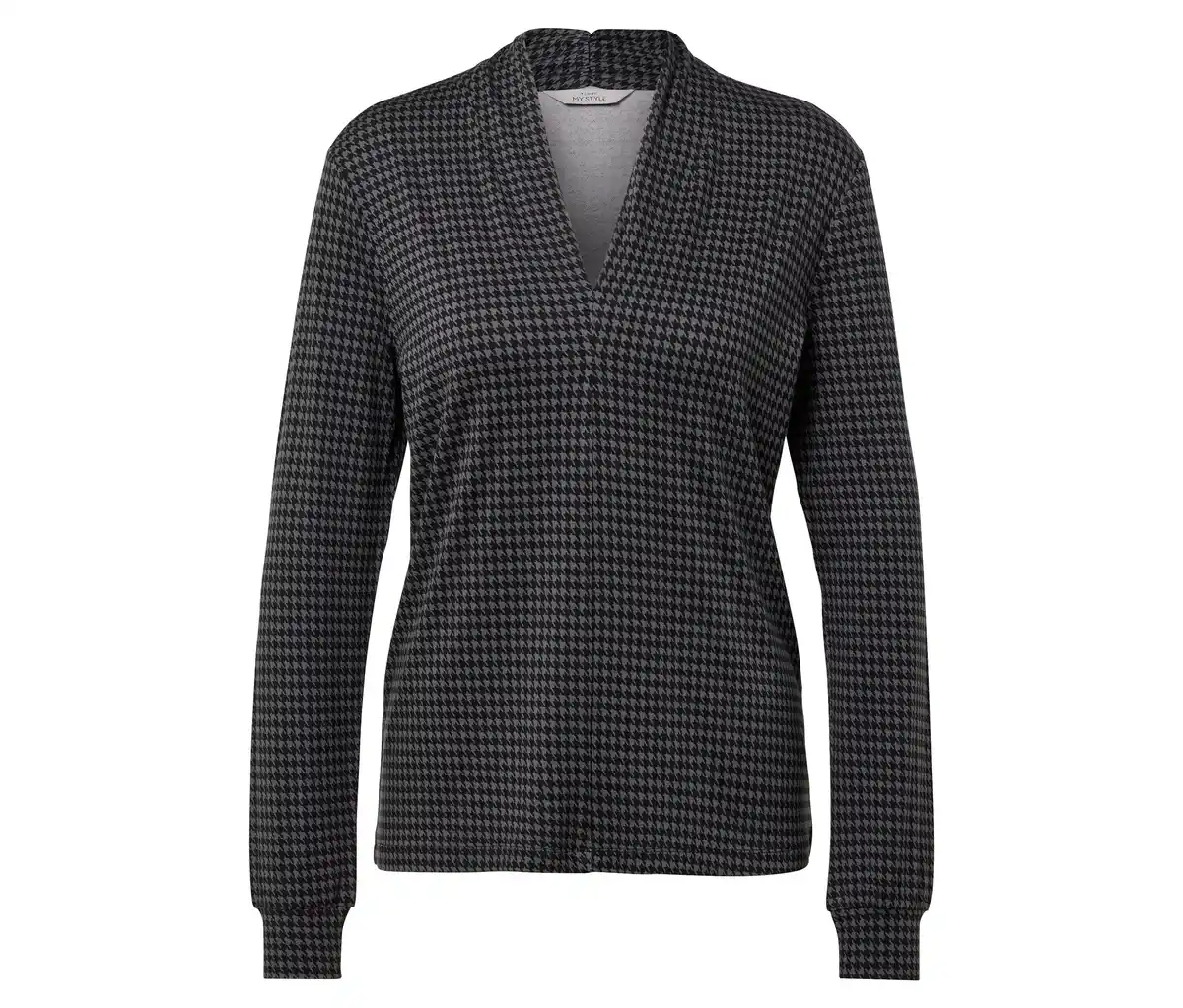 Bild 1 von Blusenshirt mit V-Ausschnitt, Hahnentritt