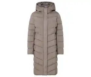 Steppmantel mit Kapuze, taupe