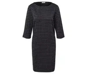 Jerseykleid mit Hahnentritt-Jacquard