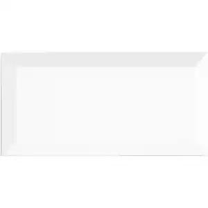 Wandfliese Facette Metro Weiß glänzend glasiert 10 cm x 20 cm