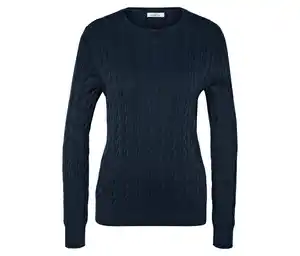 Zopfstrickpullover, dunkelblau