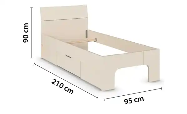 Bild 4 von Stauraumbett in beige Frieda