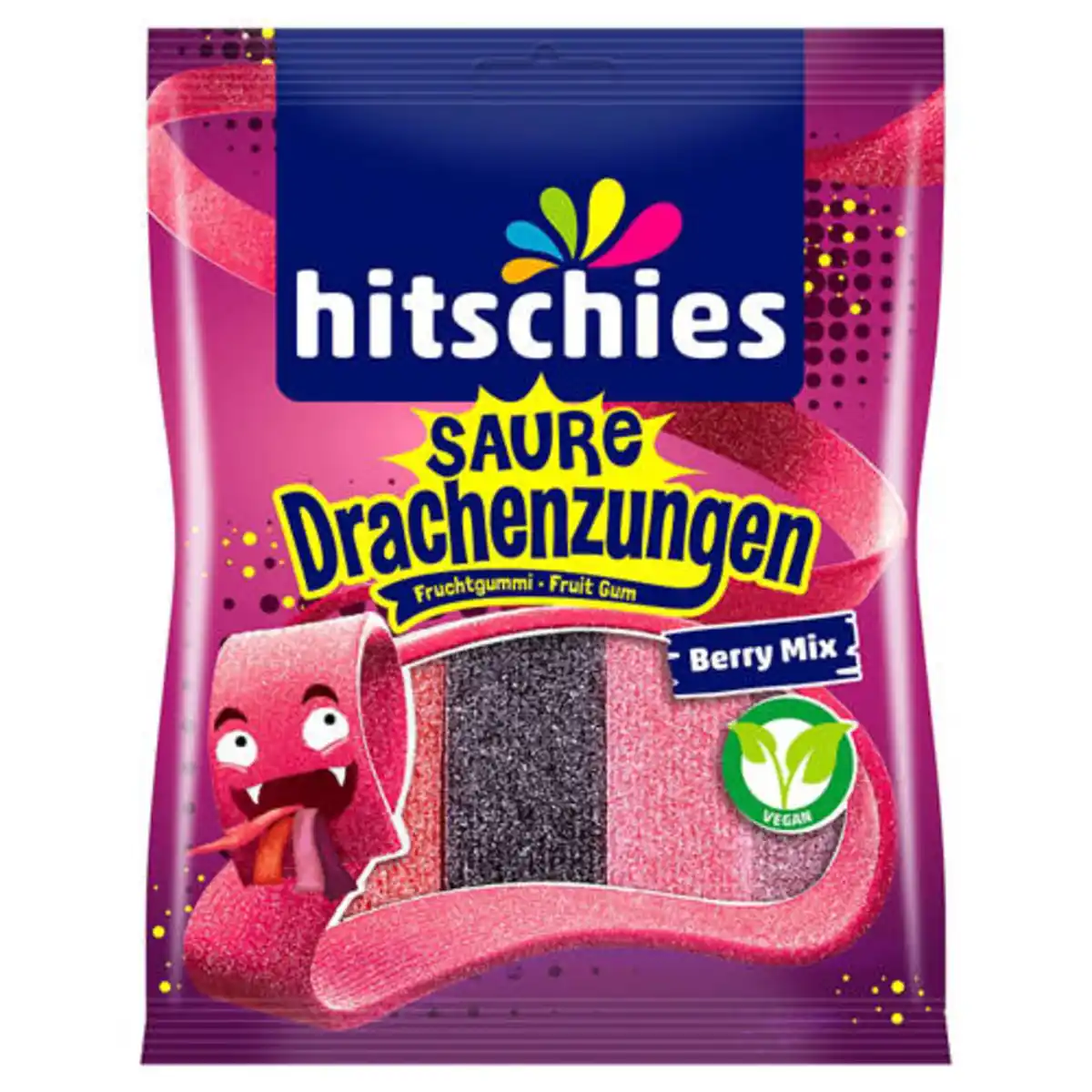 Bild 1 von HITSCHIES Saure Drachenzungen 125 g, Berry Mix