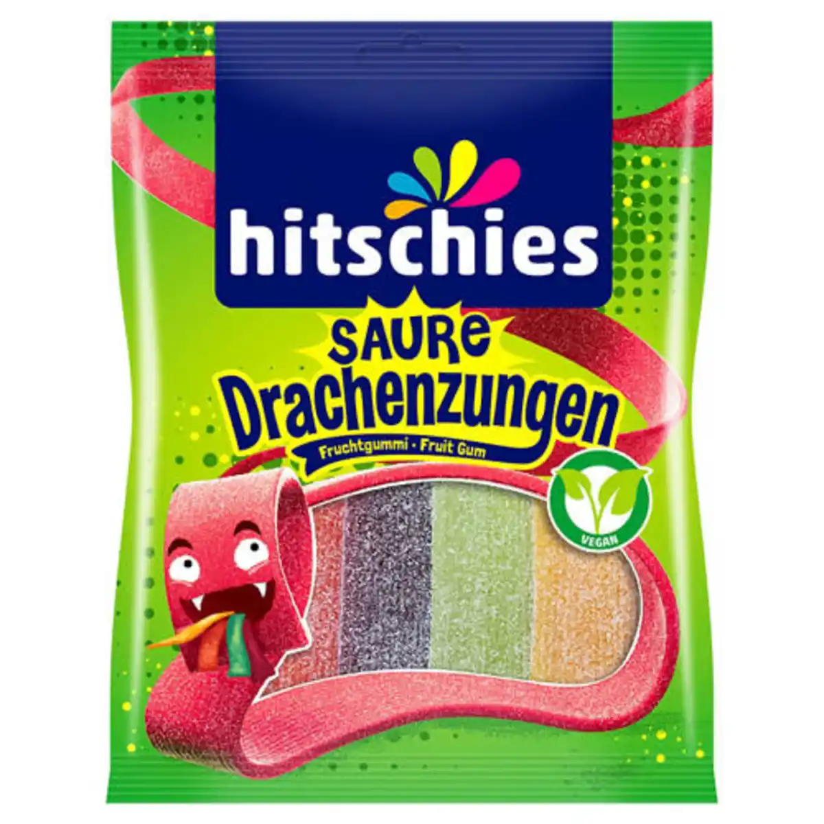Bild 1 von HITSCHIES Saure Drachenzungen 125 g, Bunt