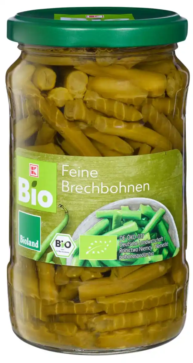Bild 1 von K-BIO Bioland Brechbohnen, 330-g-Glas