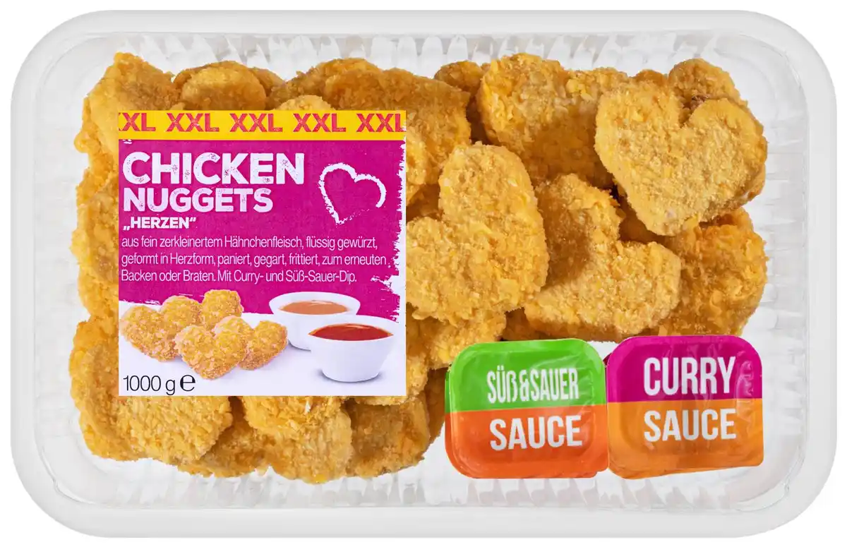 Bild 1 von Chicken Nuggets »Herzen« XXL, 1-kg-Großpackg.