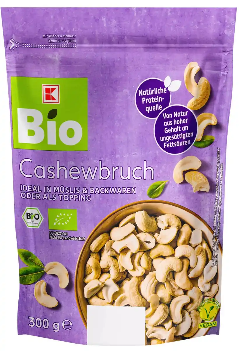 Bild 1 von K-BIO Bio-Cashewbruch, 300-g-Beutel