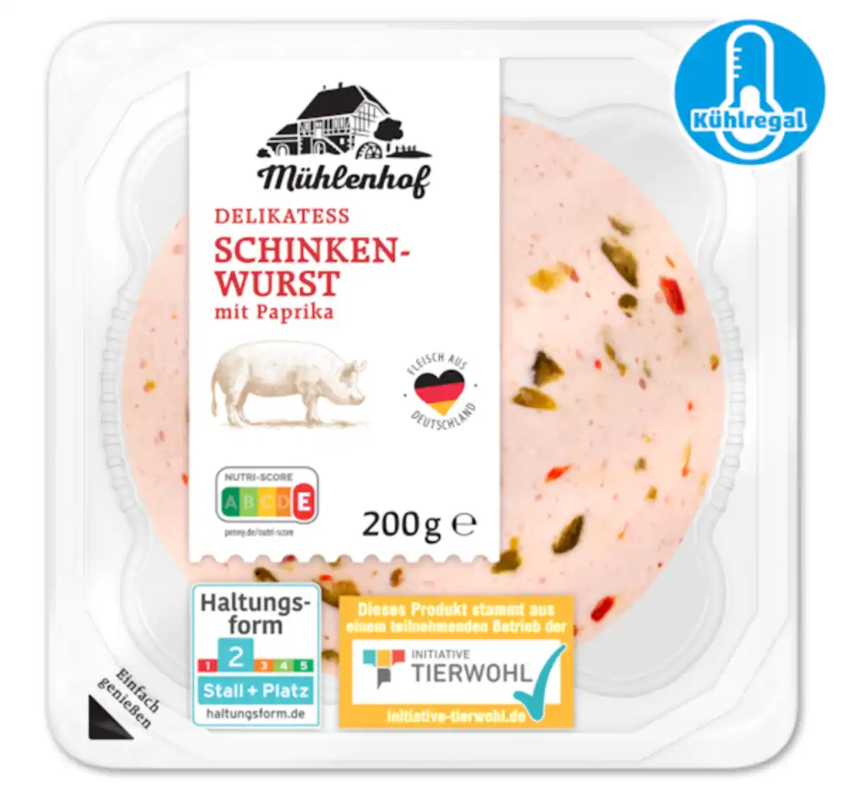 Bild 1 von MÜHLENHOF Delikatess Schinkenwurst mit Paprika