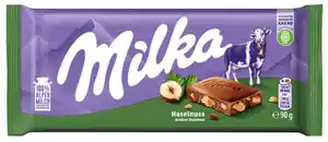 Milka Schokoladentafel Haselnuss, 90 g