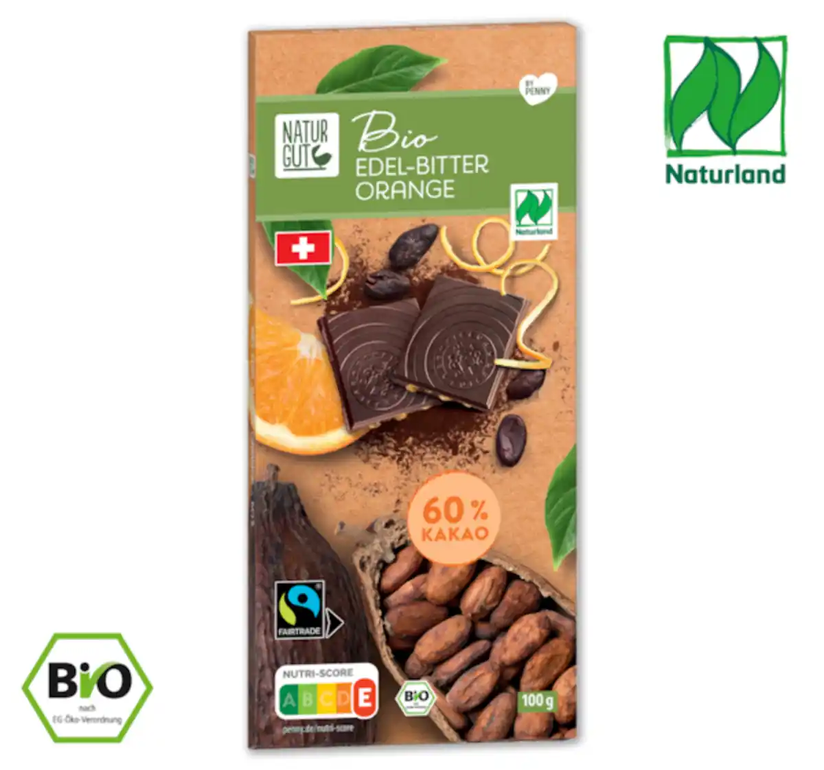 Bild 1 von NATURGUT Bio Tafel­schokolade Schweizer Edel-Orange