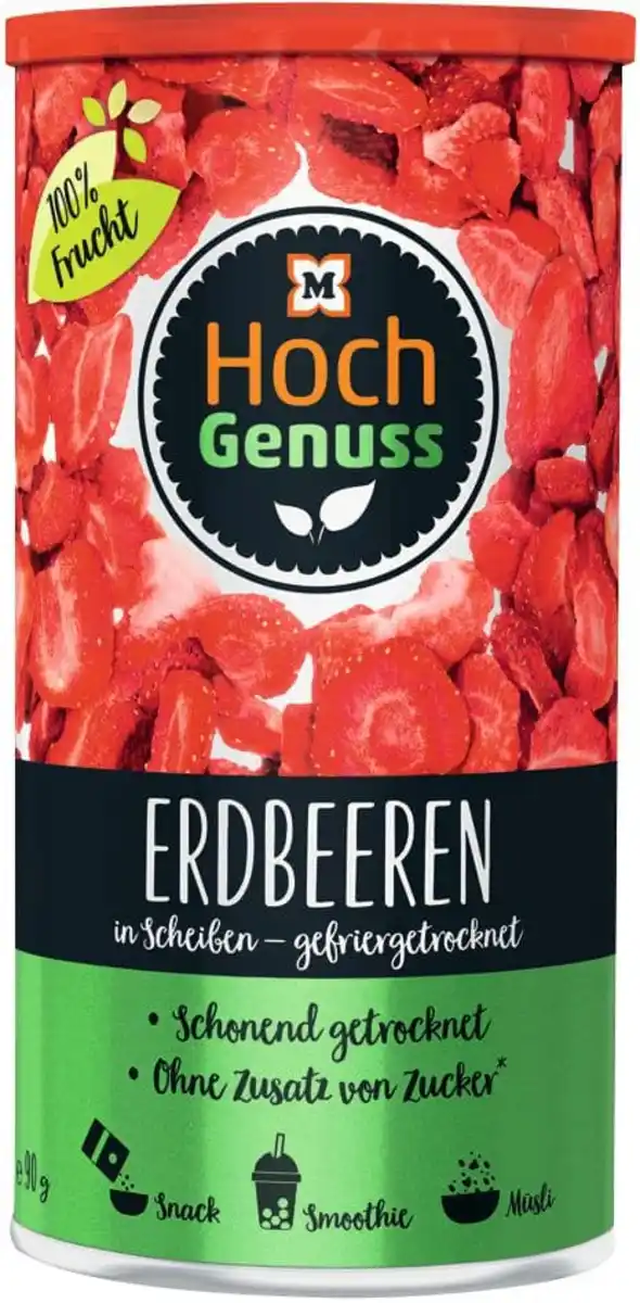 Bild 1 von Hochgenuss Erdbeerchips gefriergetrocknet, 90 g