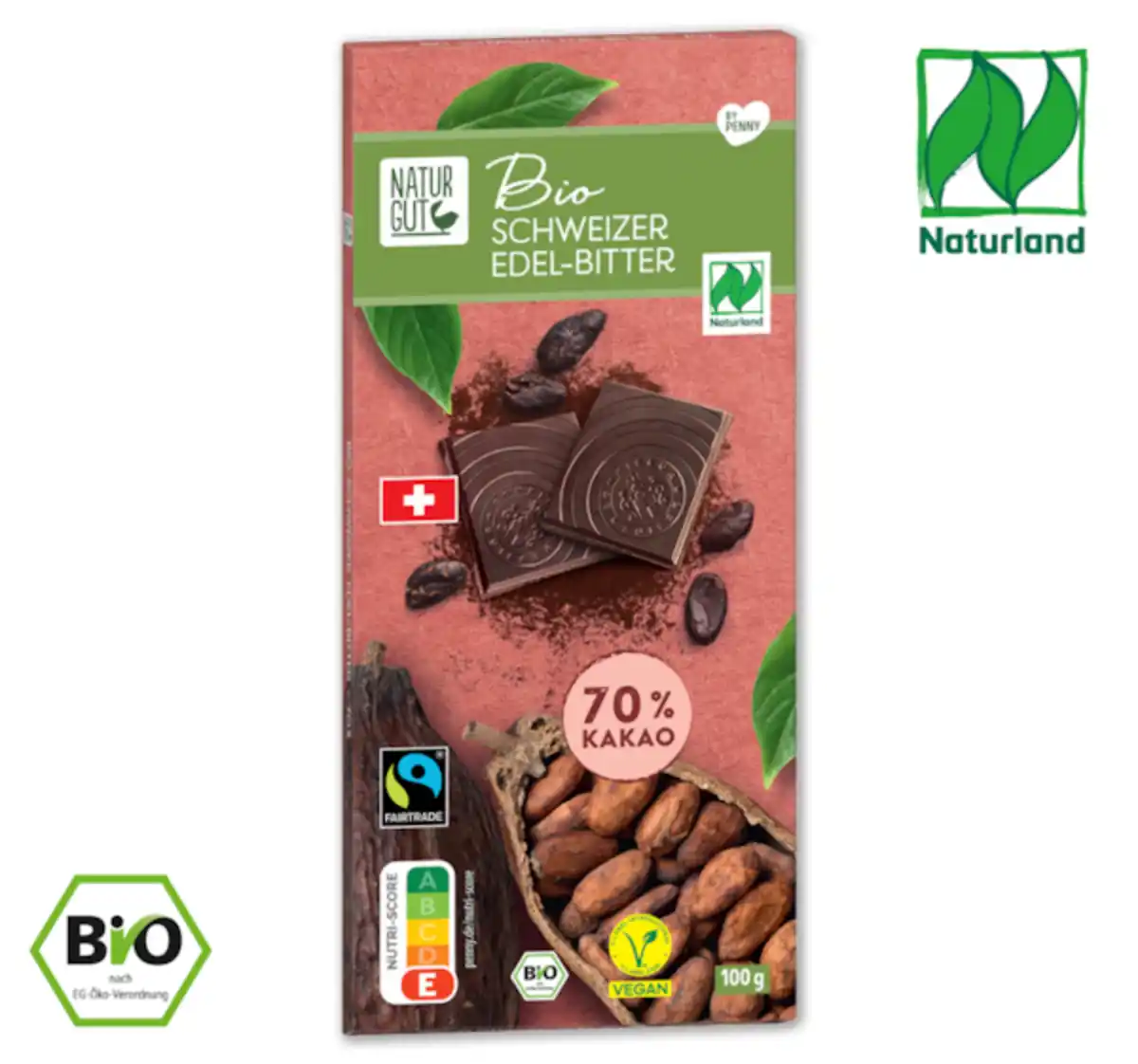 Bild 1 von NATURGUT Bio Tafel­schokolade Schweizer Edel-Bitter