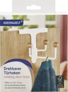 IDEENWELT Drehbarer Türhaken weiß