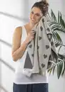 Bild 2 von IDEENWELT Duschtuch Herzen 70x140cm grau