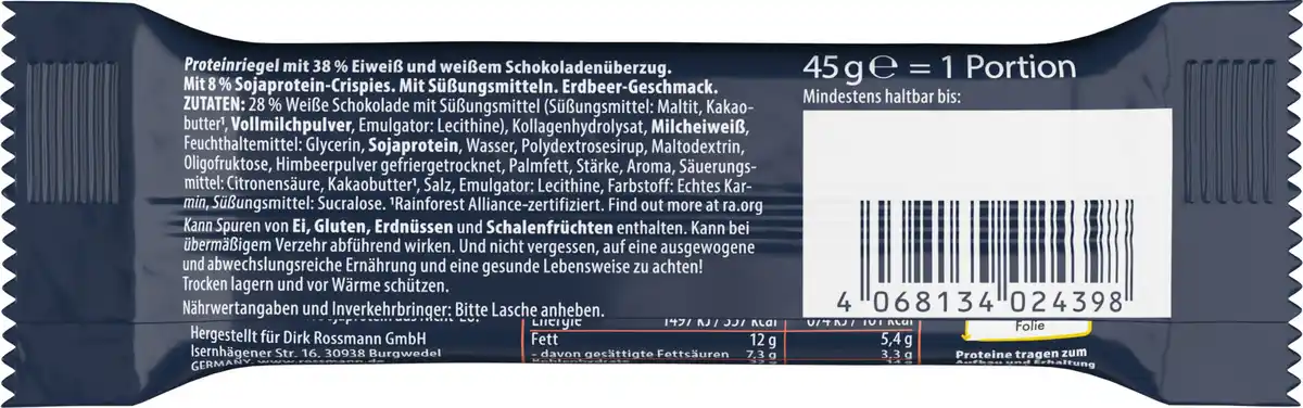 Bild 2 von WellMix Proteinriegel White Strawberry Flavour, 45 g