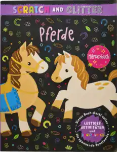 IDEENWELT Glitzer-Kratzbuch Pferde