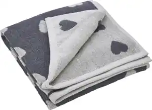 IDEENWELT Handtuch Herzen 50x100cm grau