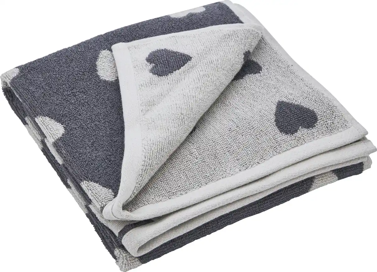 Bild 1 von IDEENWELT Handtuch Herzen 50x100cm grau