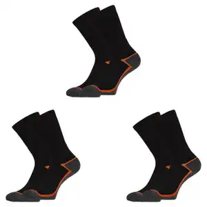 TOPCRAFT Damen-/Herren-Arbeitssocken, Schwarz/Orange, 35/38