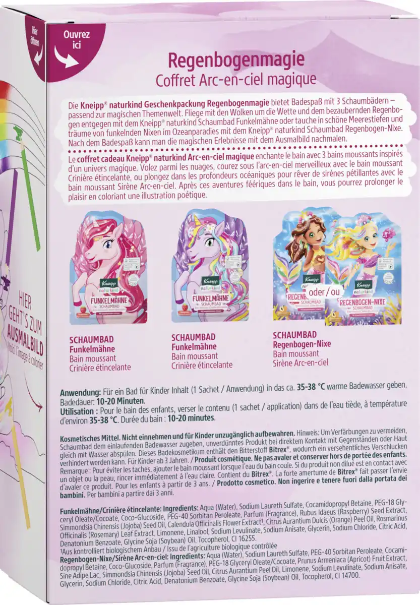 Bild 2 von Kneipp naturkind Regenbogenmagie Kinder Schaumbad Geschenkset, 120 ml