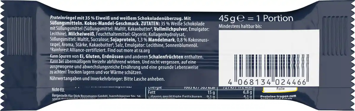 Bild 2 von WellMix Proteinriegel Double Chocolate Flavour, 45 g