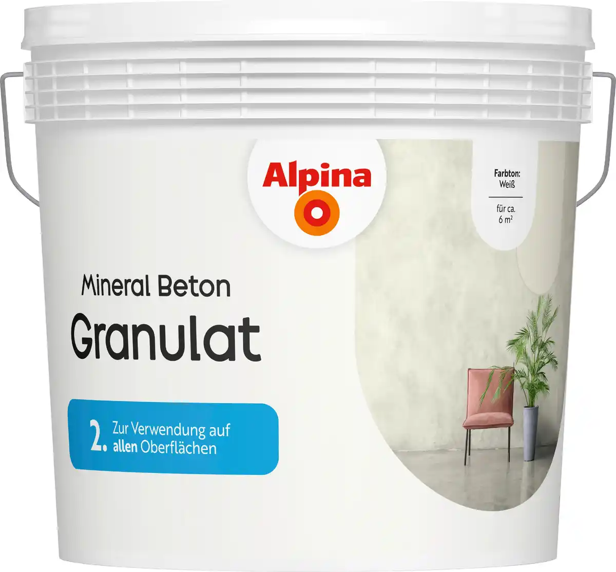Bild 1 von Alpina Mineral Beton Granulat weiß 6 kg