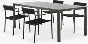 LANGET L207 Tisch + 4 TRILLEVALLEN Stuhl schwarz