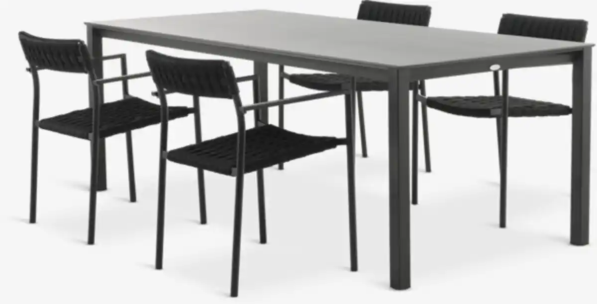 Bild 1 von LANGET L207 Tisch + 4 TRILLEVALLEN Stuhl schwarz