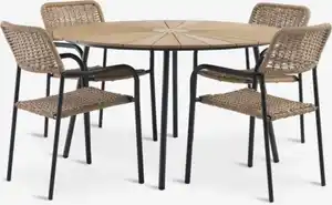 RANGSTRUP Ø130 Tisch + ORKANGER Stuhl natur