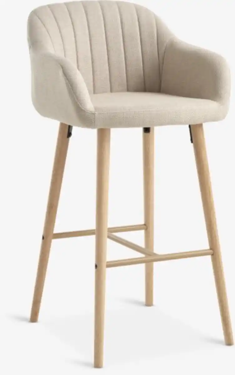 Bild 1 von Barstuhl ADSLEV Stoff beige/Eiche natur
