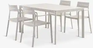 KUMLA L150 Tisch + 4 INGSTRUP Stühle beige