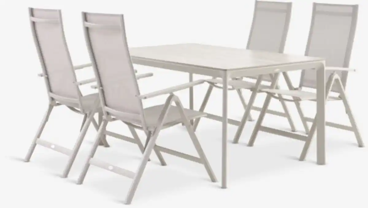 Bild 1 von KUMLA L150 Tisch + 4 LOMMA Stuhl beige